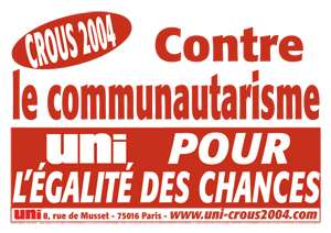 Contre le communautarisme UNI pour l&rsquo;égalité des chances