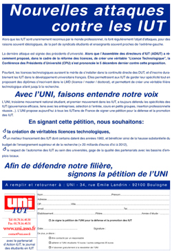 Nouvelles attaques contre les IUT