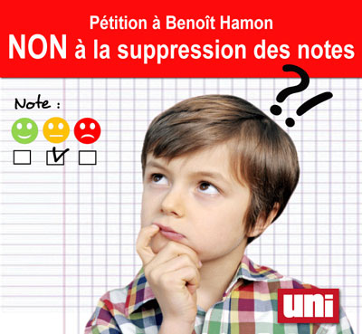 Pétition à Benoît Hamon, contre la suppression des notes
