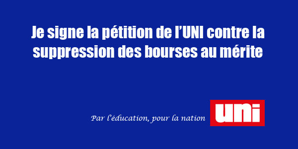 Pétition pour le rétablissement des bourses au mérite