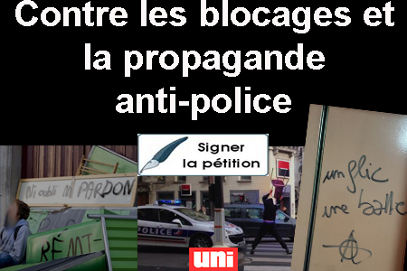 Pétition contre les blocages et la propagande « anti-police »
