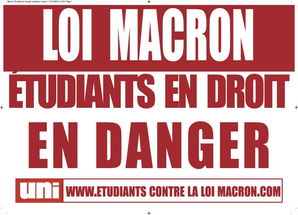 L&rsquo;UNI Aix-Marseille alerte les étudiants sur les dangers de la loi Macron