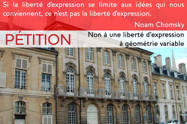 Non à une liberté d’expression  à géométrie variable