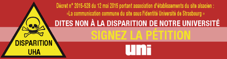 Pétition contre la disparition de l&rsquo;Université de Haute-Alsace !