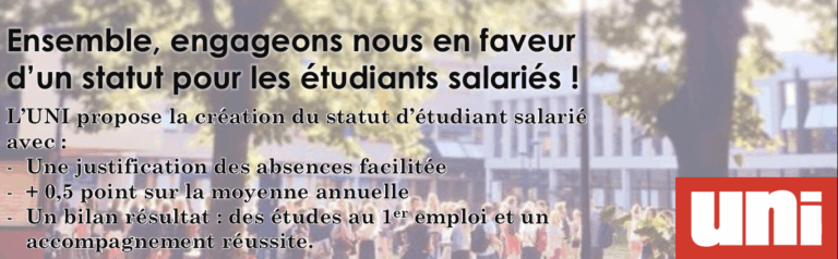 Pétition pour la création d&rsquo;un statut pour les étudiants salariés !