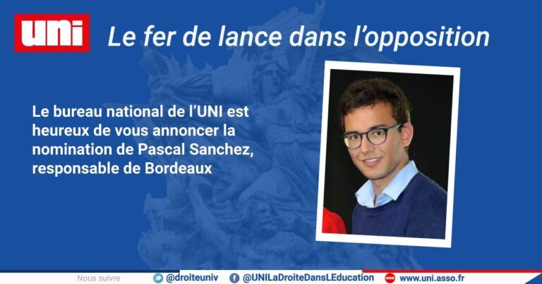 L&rsquo;UNI Bordeaux a un nouveau responsable