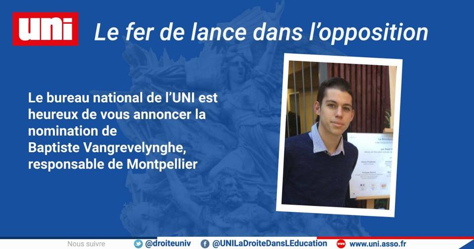 Nouveau responsable à l&rsquo;UNI Montpellier