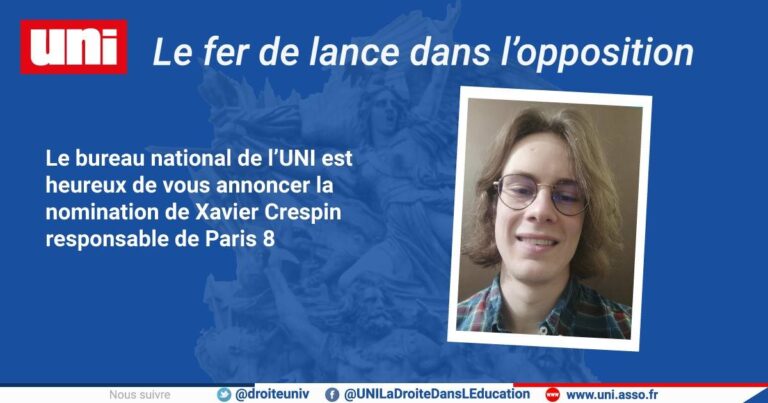 Xavier nouveau responsable de Paris 8