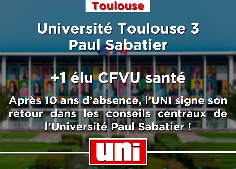 Toulouse 3 : l&rsquo;UNI gagne un siège !