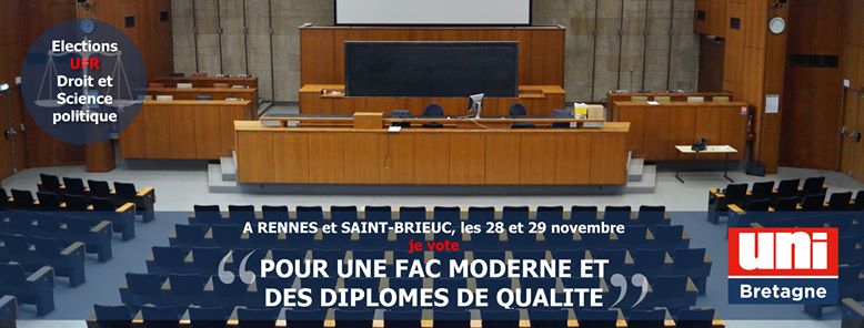 2 élus pour l&rsquo;UNI Bretagne en UFR Droit !