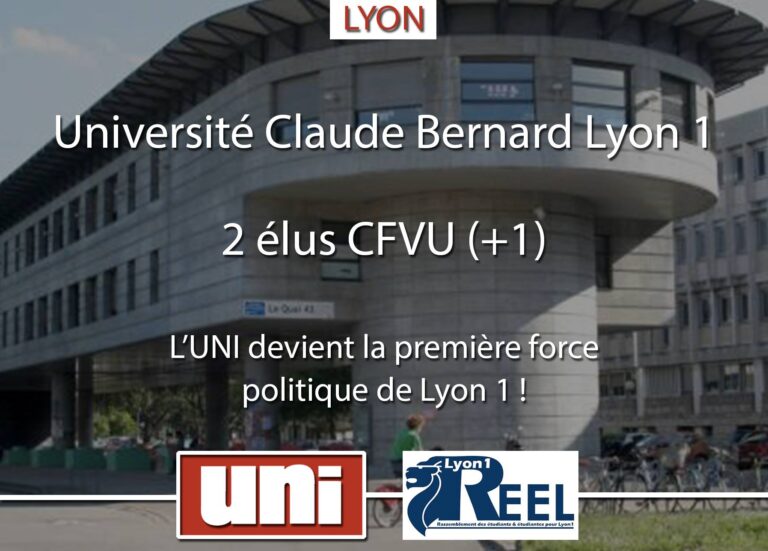 L&rsquo;UNI, première force politique à Lyon 1