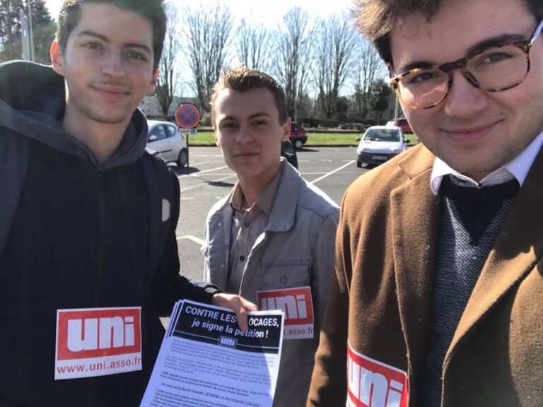 L&rsquo;UNI Poitiers se mobilise contre les blocages