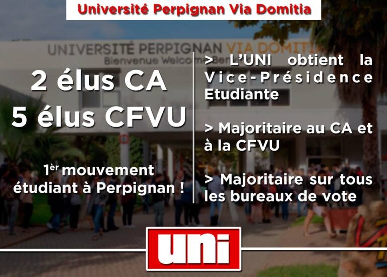 L&rsquo;UNI majoritaire à l&rsquo;UPVD !