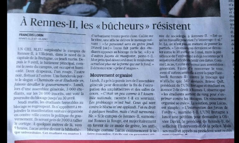 A Rennes 2, les « bûcheurs » résistent