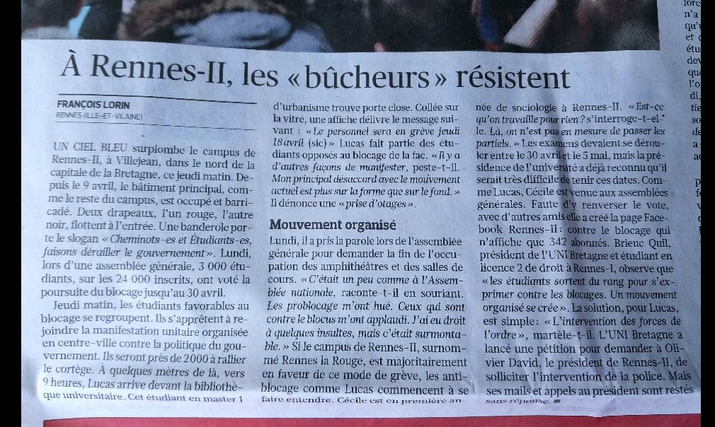 A Rennes 2, les « bûcheurs » résistent