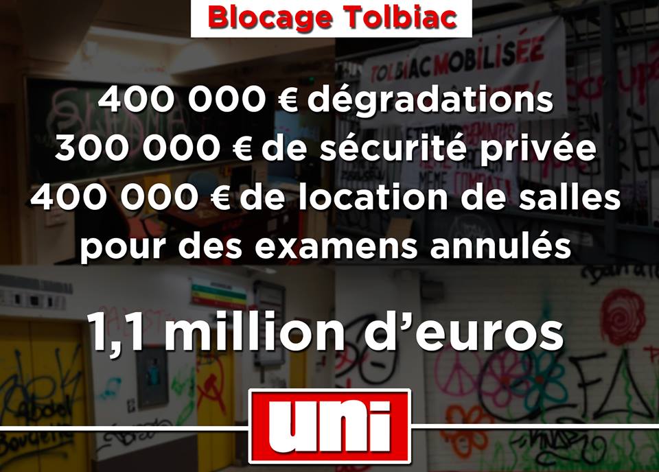 Coût des blocages à Paris 1 : 1,1 millions d&rsquo;euros !