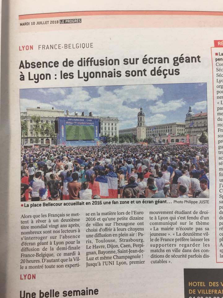 L&rsquo;UNI réclame une « fan zone » pour la finale de la coupe du monde !