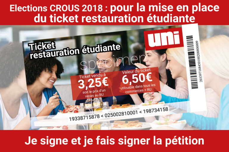 Pour la création d&rsquo;un ticket restauration étudiante