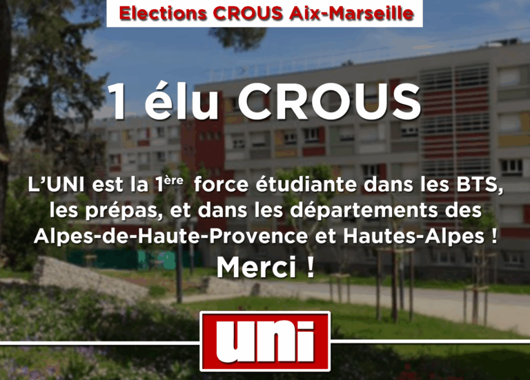 L&rsquo;UNI garde son élu CROUS !