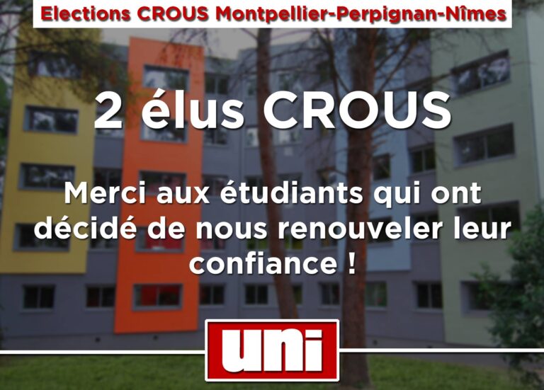 2 élus au CROUS et majoritaire à Nîmes !
