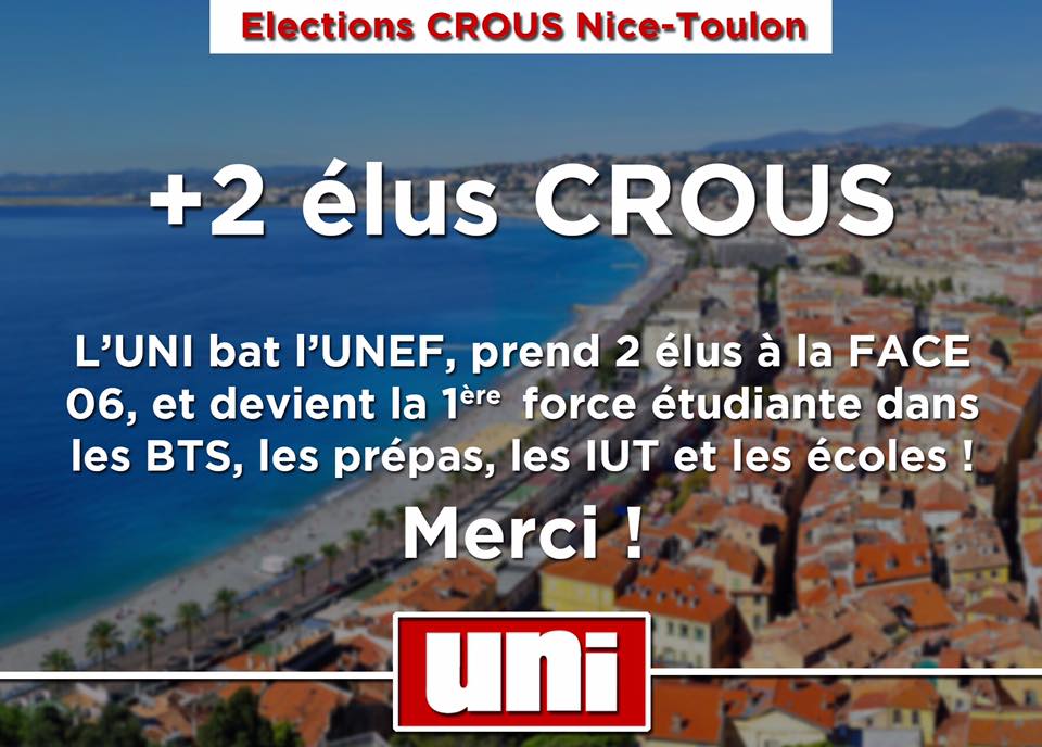 Résultats historiques au CROUS de Nice-Toulon !