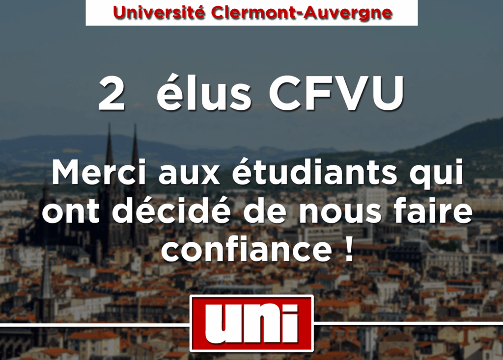 L&rsquo;UNI Clermont conserve ses 2 élus !