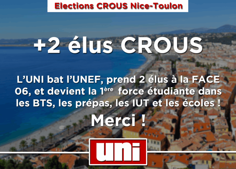Résultats historiques au CROUS de Nice-Toulon !