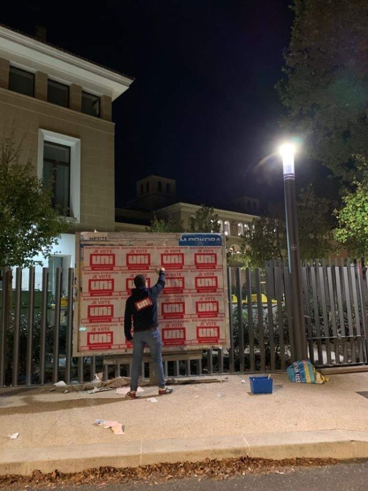 Collage pour les élections étudiantes d&rsquo;AMU