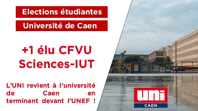 L&rsquo;UNI revient dans les conseils de l&rsquo;université de Caen !