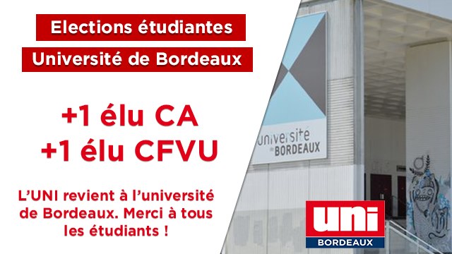 L&rsquo;UNI revient à l&rsquo;Université de Bordeaux !