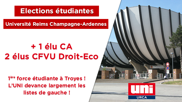 L&rsquo;UNI revient en force à l&rsquo;université de Reims Champagne Ardennes !