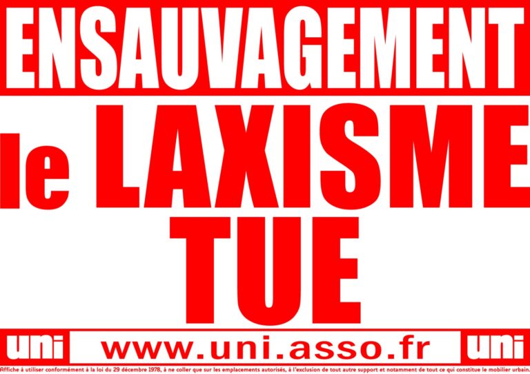 L’UNI organise un collage national pour dénoncer le laxisme du gouvernement face à l’ensauvagement