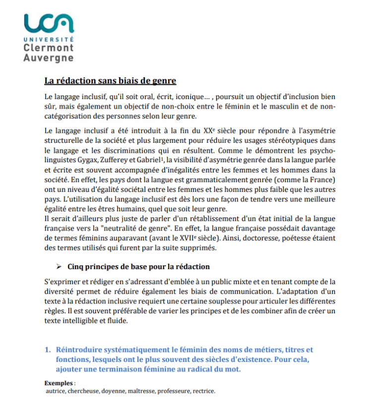 Pétition : CONTRE l&rsquo;écriture inclusive obligatoire à l&rsquo;Université Clermont Auvergne !