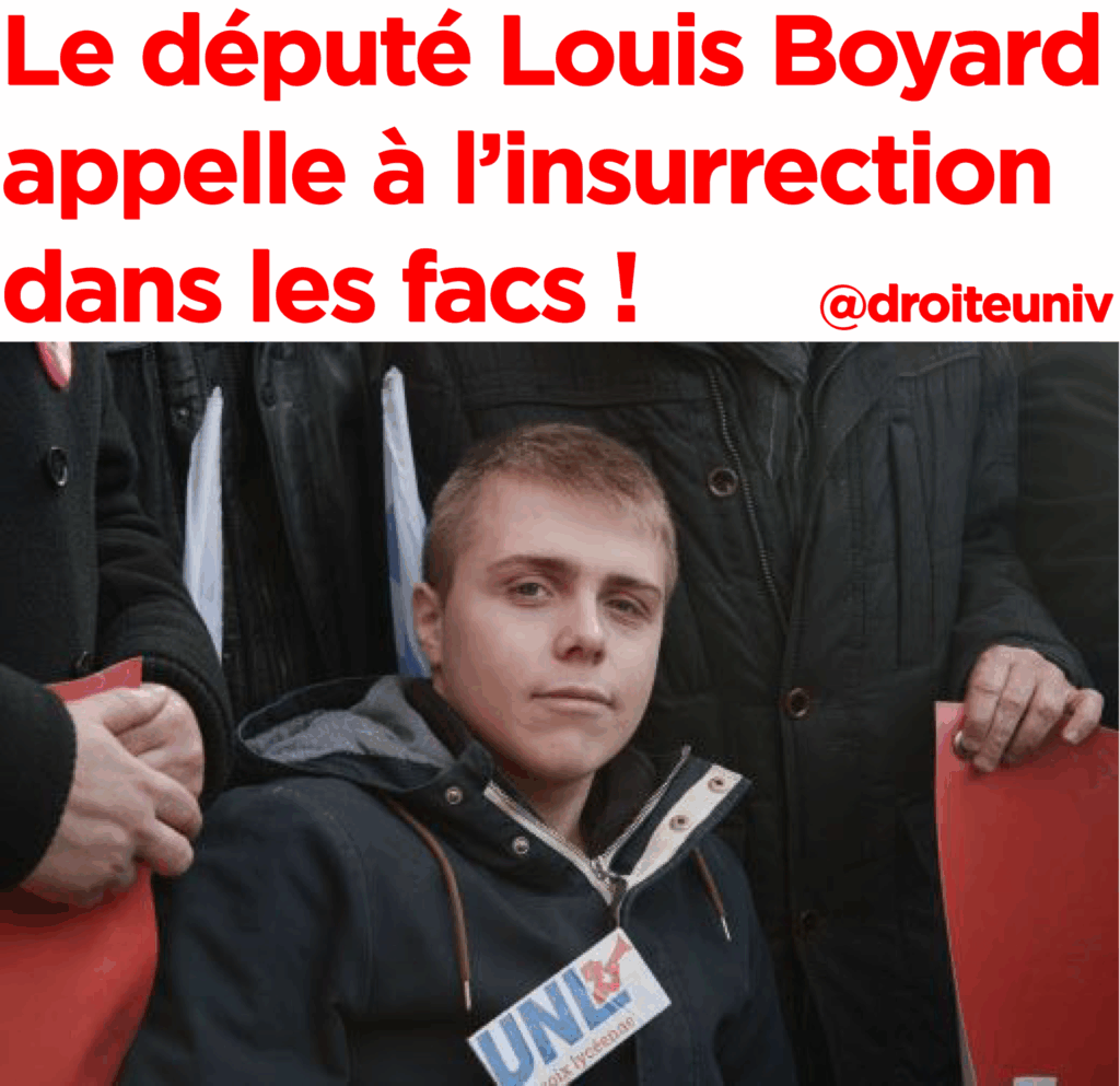 Le député Louis Boyard appelle à l’insurrection dans les universités !