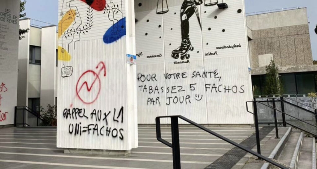 Tags de l'extrême gauche contre des militants de l'UNI. Menaces de mort