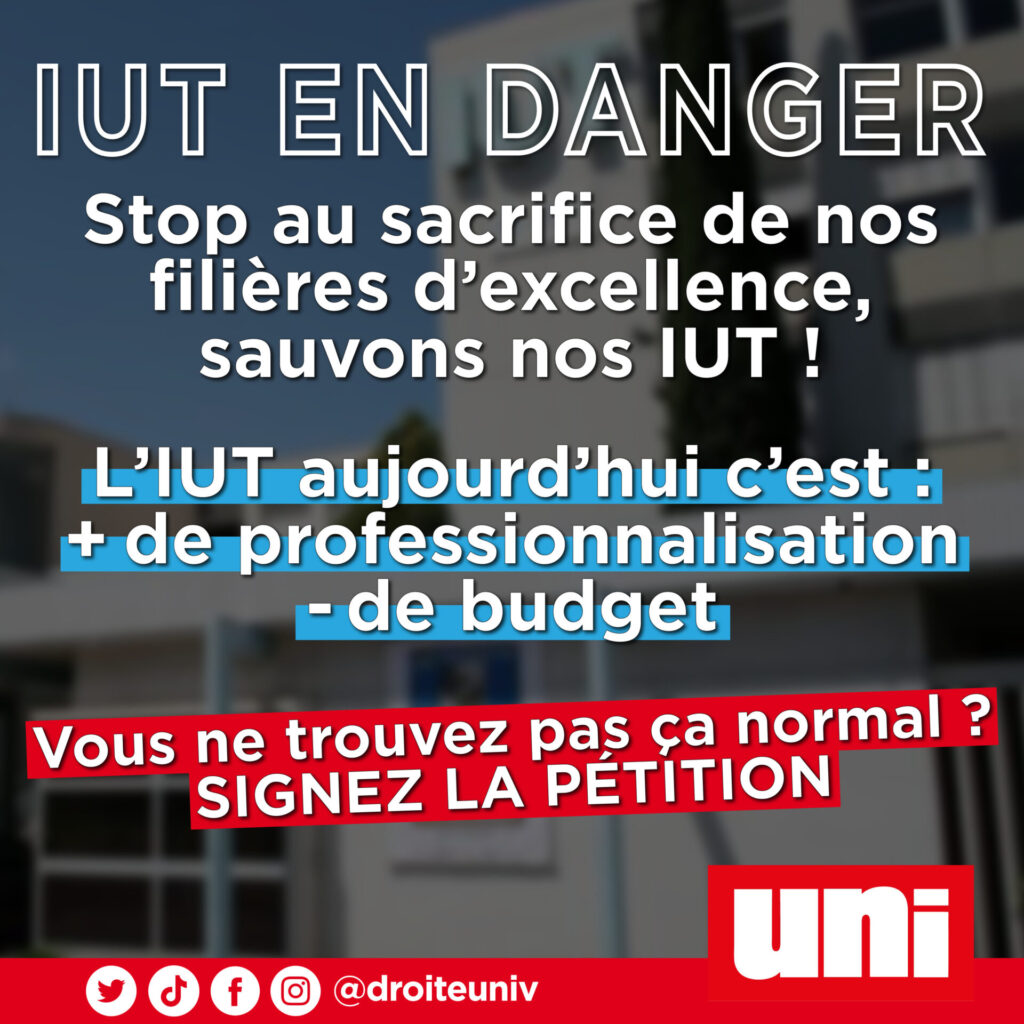 IUT en danger : stop au sacrifice de nos filières d’excellence !