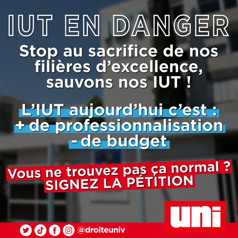IUT en danger : stop au sacrifice de nos filières d’excellence !