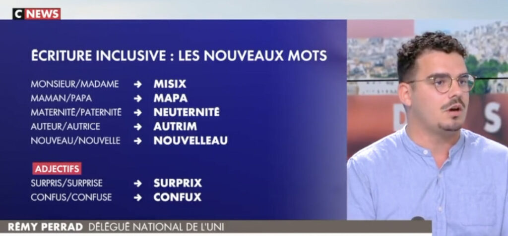 L&rsquo;UNI sur CNEWS pour évoquer le soutien du Gouvernement à l&rsquo;écriture inclusive