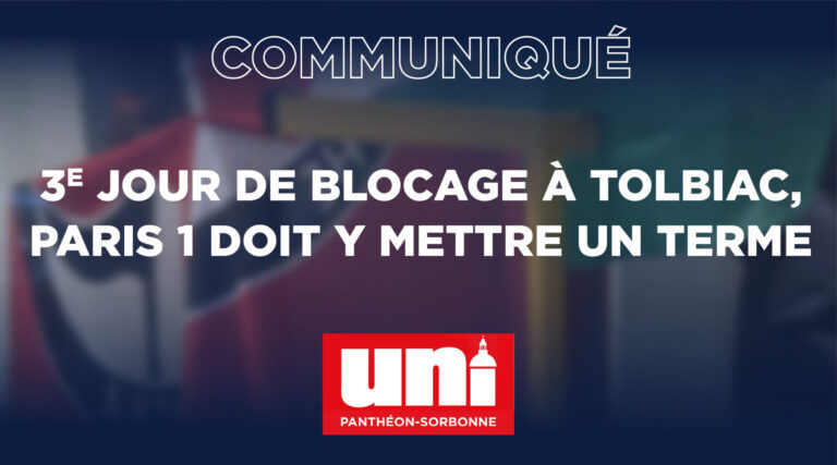 Troisième Jour de blocage à Tolbiac, Paris 1 doit y mettre un terme