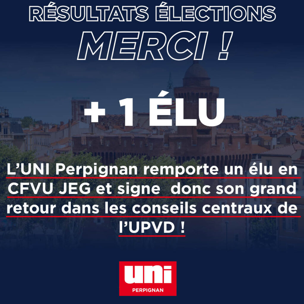 L&rsquo;UNI signe son grand retour dans les conseils de l&rsquo;Université de perpignan