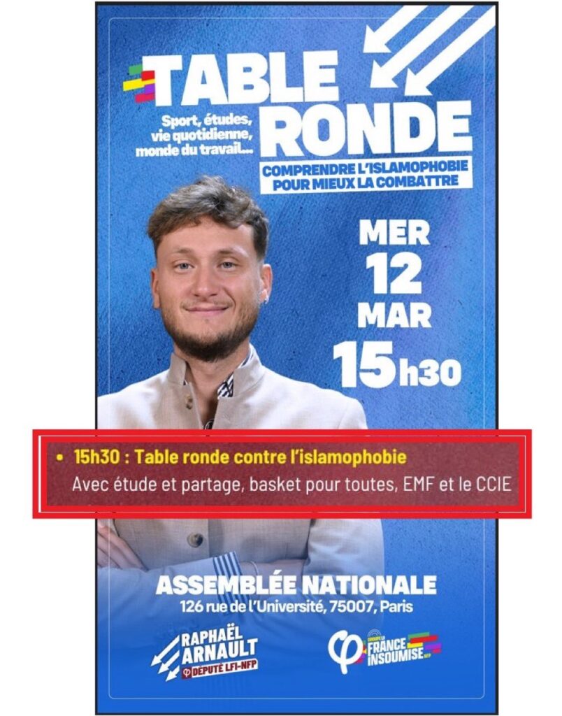 Pétition : Annulation table ronde de La France Insoumise avec le CCIE et les EMF